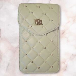 Badgley Mischka Quilted Vegan Leather & Faux Pearl Phone Case